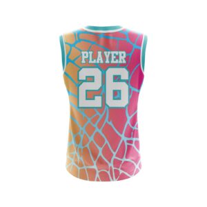 Custom Sublimated Basketball Jersey - Pink & Teal Abstract