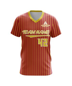 Custom Sublimated Baseball V-Neck T-Shirt