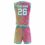 Custom Sublimated Basketball Uniform Set - Coral, Pink & Teal