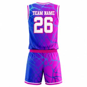 Custom Sublimated Basketball Uniform Set - Purple & Pink
