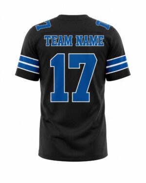 Custom sublimated football jersey black & navy blue