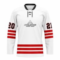 Custom Sublimated Lace Hockey Jersey - White & Red