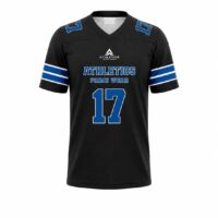Custom sublimated football jersey black & navy blue