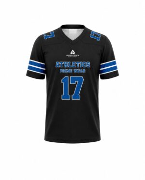 Custom sublimated football jersey black & navy blue